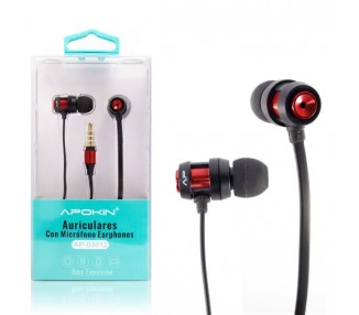 Pack de 6 Auriculares con Micrófono APOKIN Metálicos