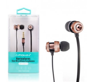 Pack de 6 Auriculares con Micrófono APOKIN Metálicos