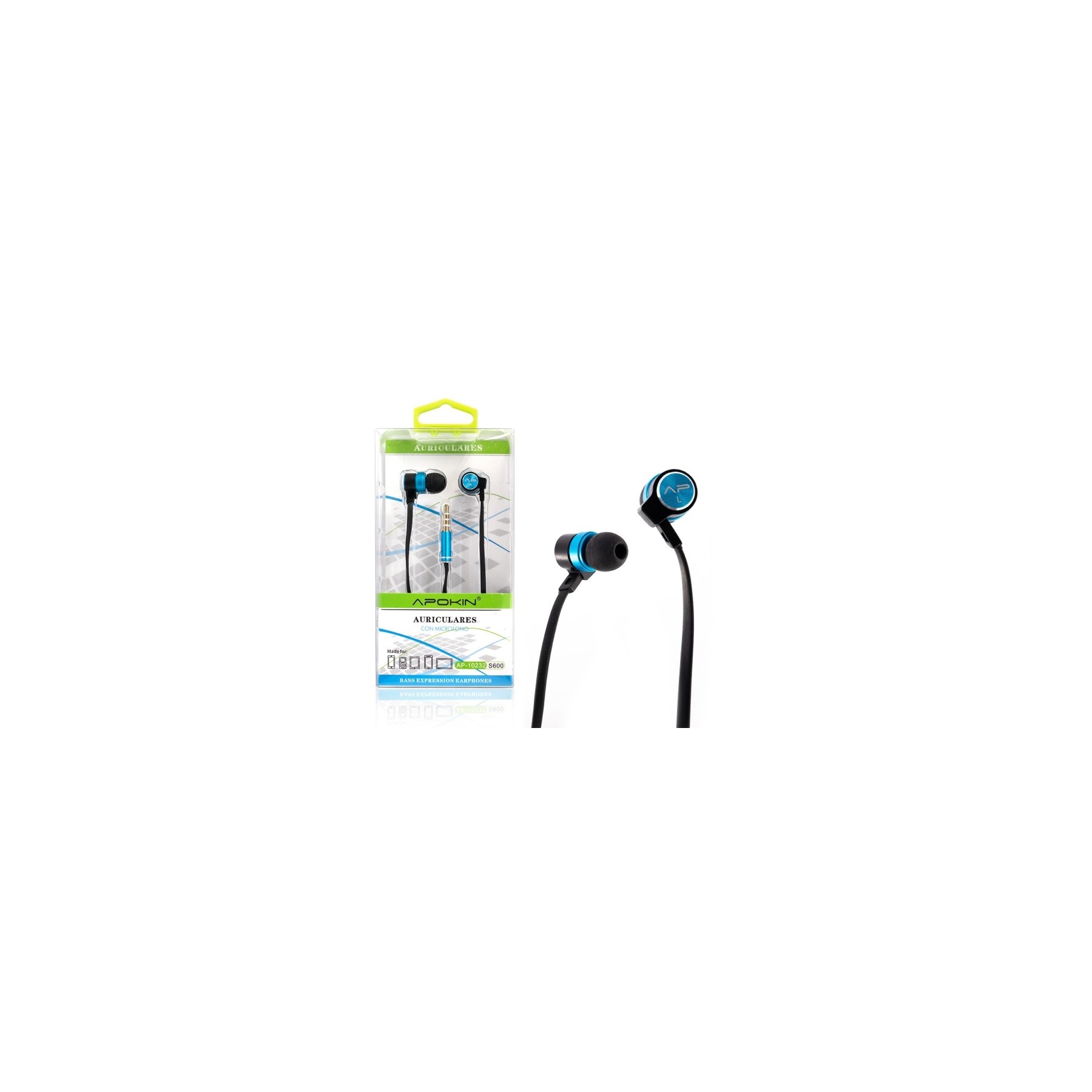 Pack de 6 Auriculares con Micrófono APOKIN v2 Metálicos - 5 Colores