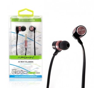 Pack de 6 Auriculares con Micrófono APOKIN v2 Metálicos - 5 Colores