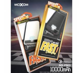 PowerBank MOXOM MX-PB03 10000mAh Batería Externa Blanco