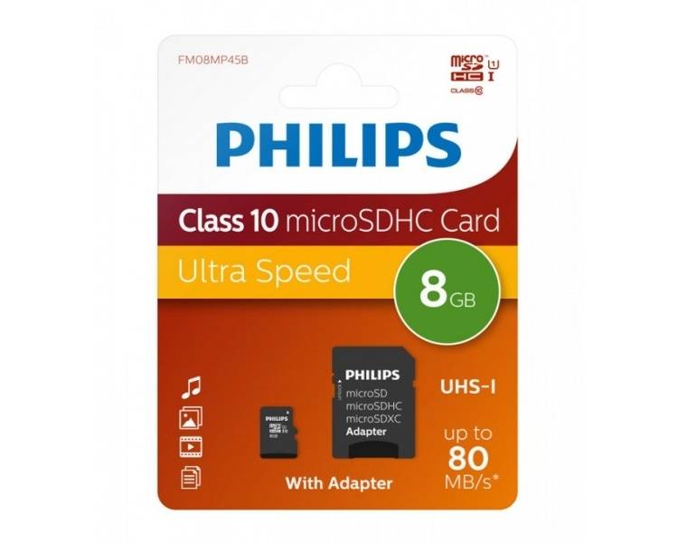Tarjeta Microsd Philips 8Gb Class10