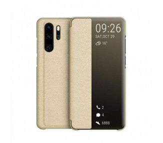 Funda Flip Huawei P30 Clear View Cuero - 4 Colores