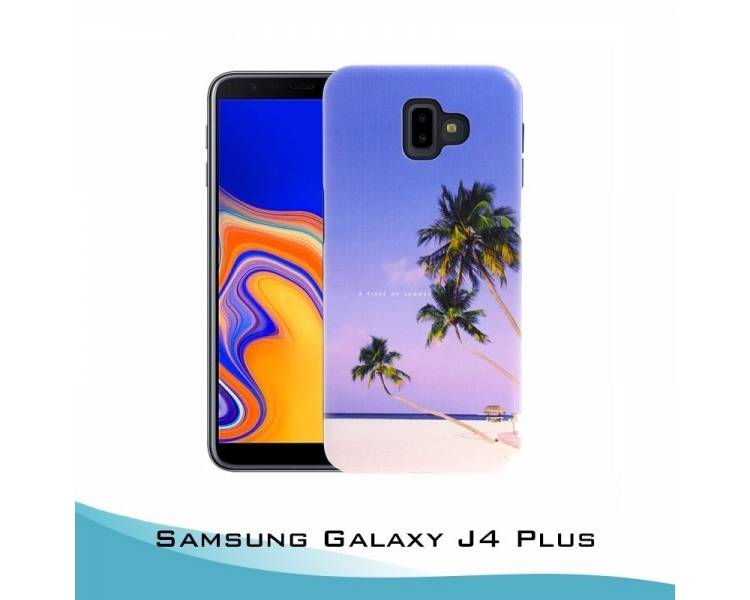 Funda Samsung Galaxy J4 Plus Gel 2 piezas Playa