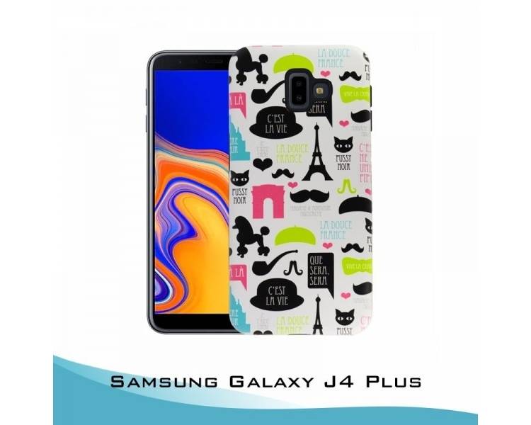 Funda Samsung Galaxy J4 Plus Gel 2 piezas Francia