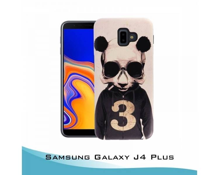 Funda Samsung Galaxy J4 Plus Gel 2 piezas Esqueleto 3