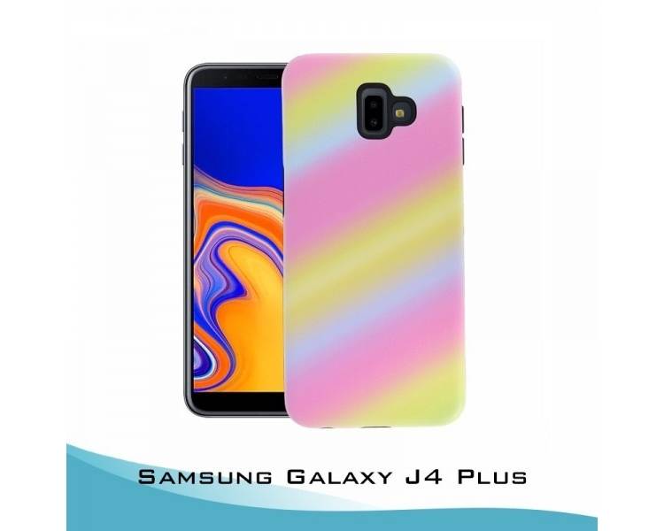 Funda Samsung Galaxy J4 Plus Gel 2 piezas Rainbow