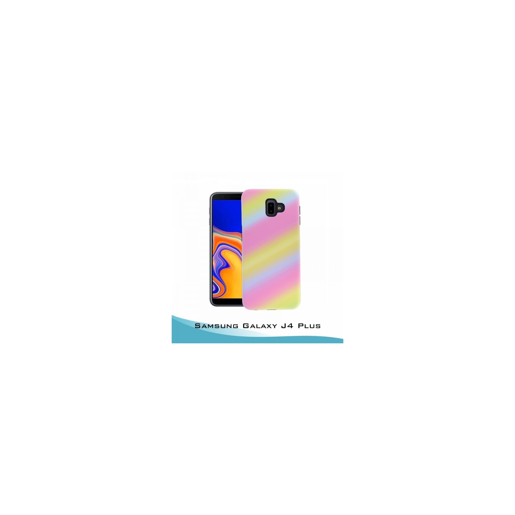 Funda Samsung Galaxy J4 Plus Gel 2 piezas Rainbow
