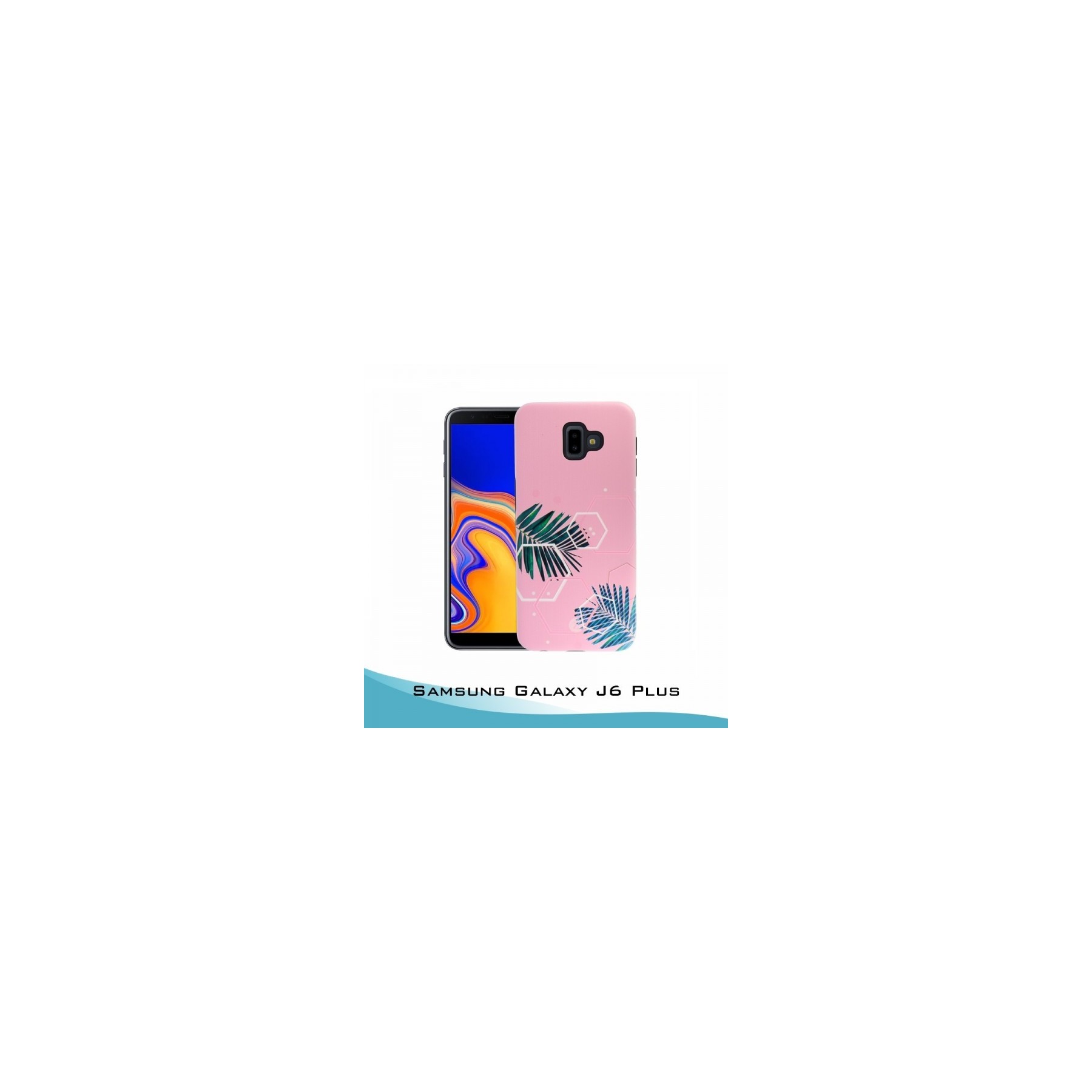 Funda Samsung Galaxy J6 Plus Gel 2 piezas Hojas