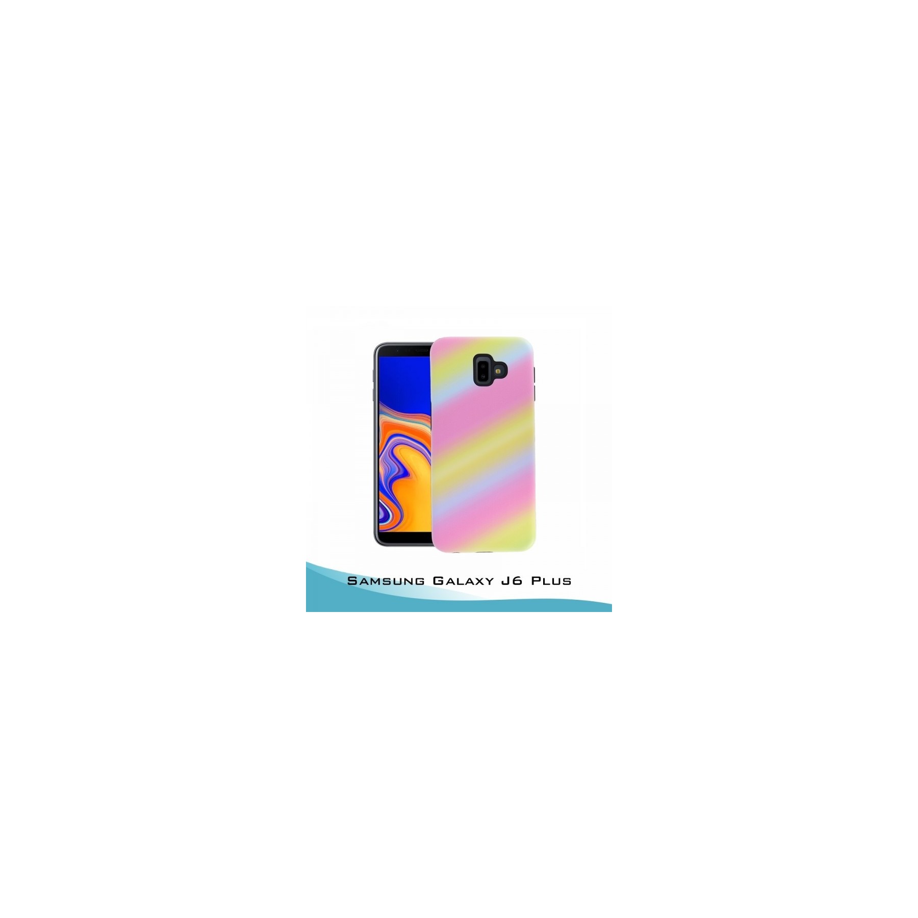 Funda Samsung Galaxy J6 Plus Gel 2 piezas Rainbow