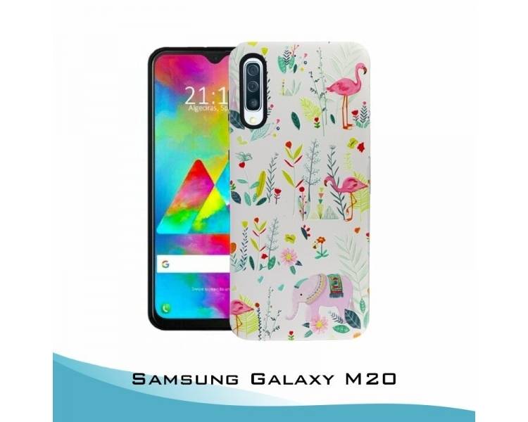 Funda Samsung Galaxy M20 Gel relieve Fauna