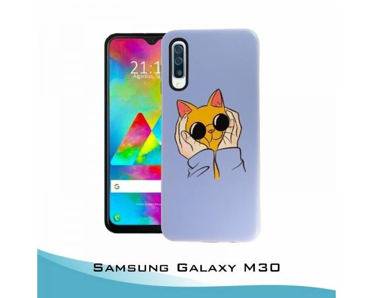 Funda Samsung Galaxy M30 Gel relieve Gato