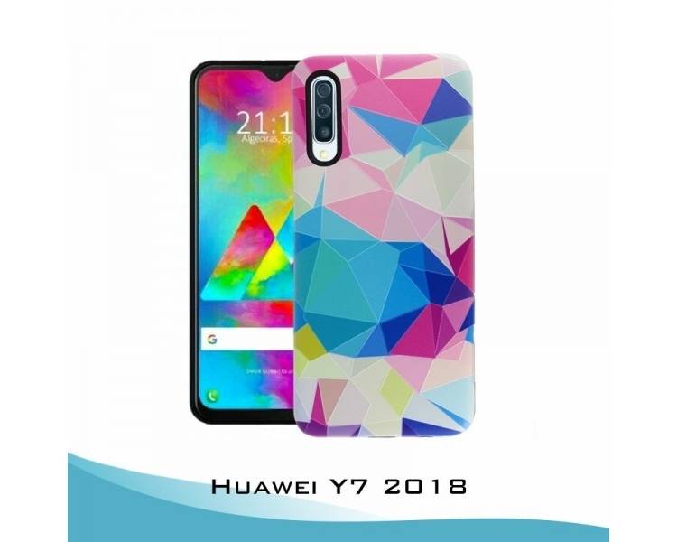Funda Huawei Y7 2018 Gel relieve Geometría