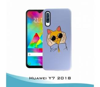 Funda Huawei Y7 2018 Gel relieve Gato