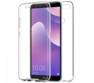 Funda Doble Huawei Y7 2018 Silicona Transparente Delantera y Trasera