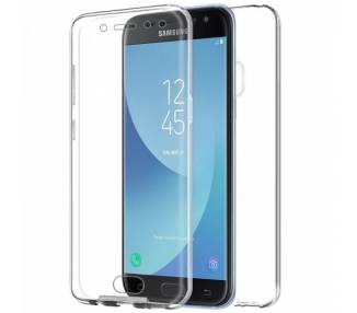 Funda Doble Samsung Galaxy J7 2017 Silicona Transparente Delantera y Trasera