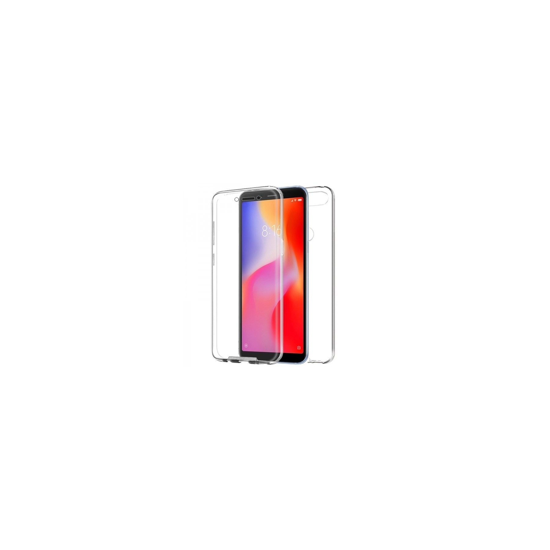Funda Doble Xiaomi Redmi 6 Silicona Transparente Delantera y Trasera