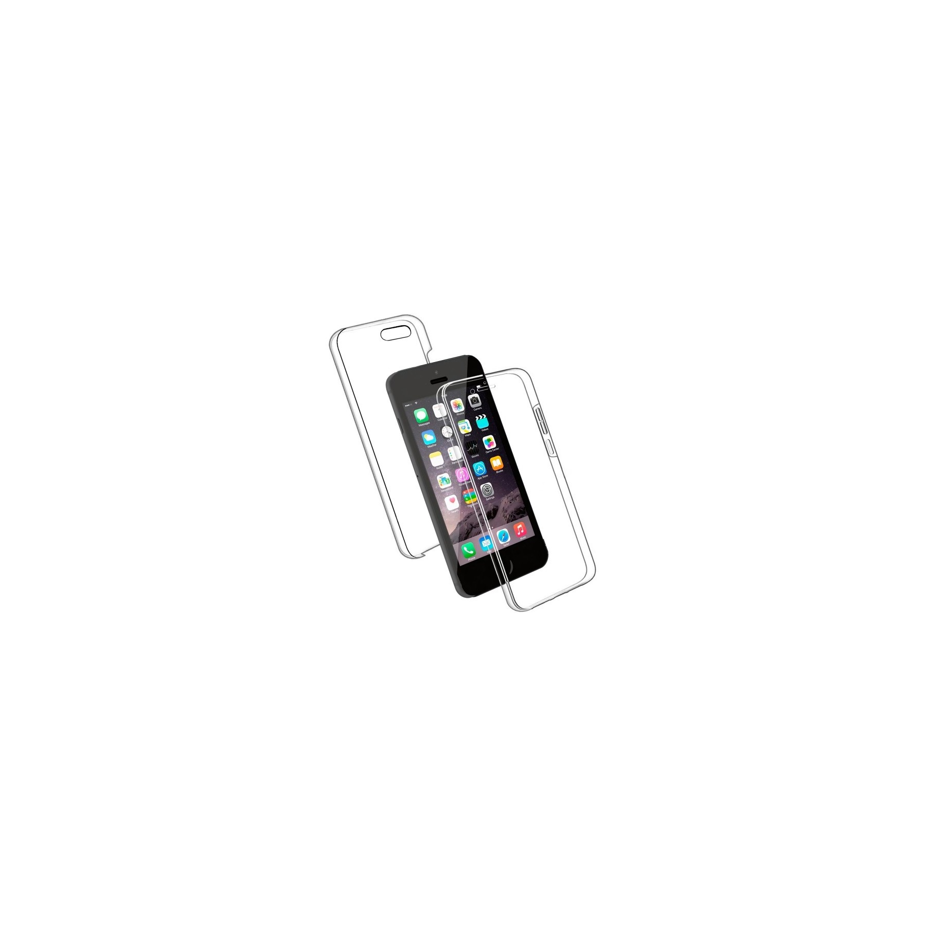 Funda Doble iPhone 5 / 5S / SE Silicona Transparente Delantera y Trasera
