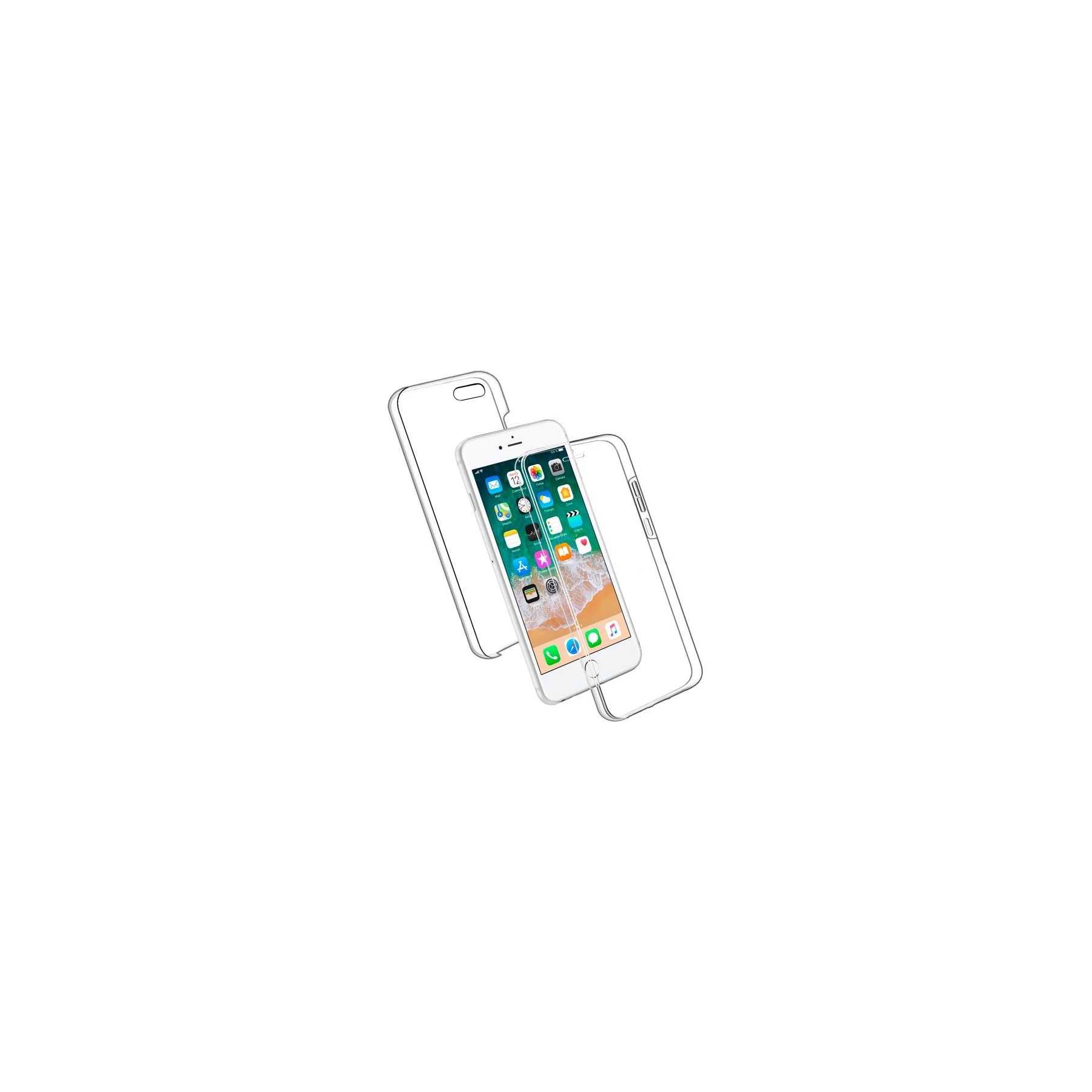 Funda Doble iPhone 6 Plus / 6s Plus Silicona Transparente Delantera y Trasera