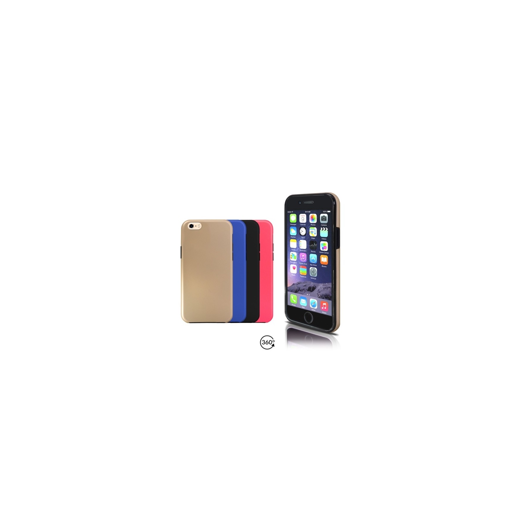 Funda Doble iPhone 6 / 6s Silicona Delantera y Trasera 360 - 4 Colores