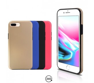 Funda Doble iPhone 8 Plus Silicona Delantera y Trasera 360 - 4 Colores