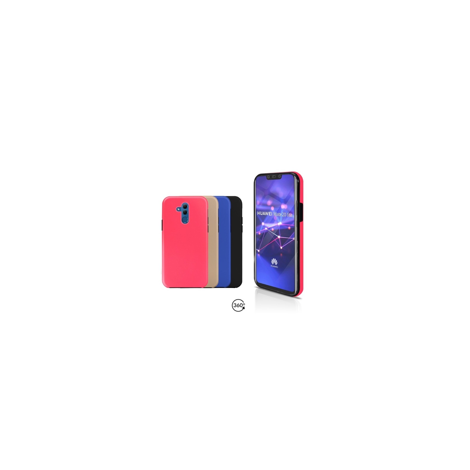 Funda Doble Huawei Mate 20 LITE Silicona Delantera y Trasera 360 - 4 Colores