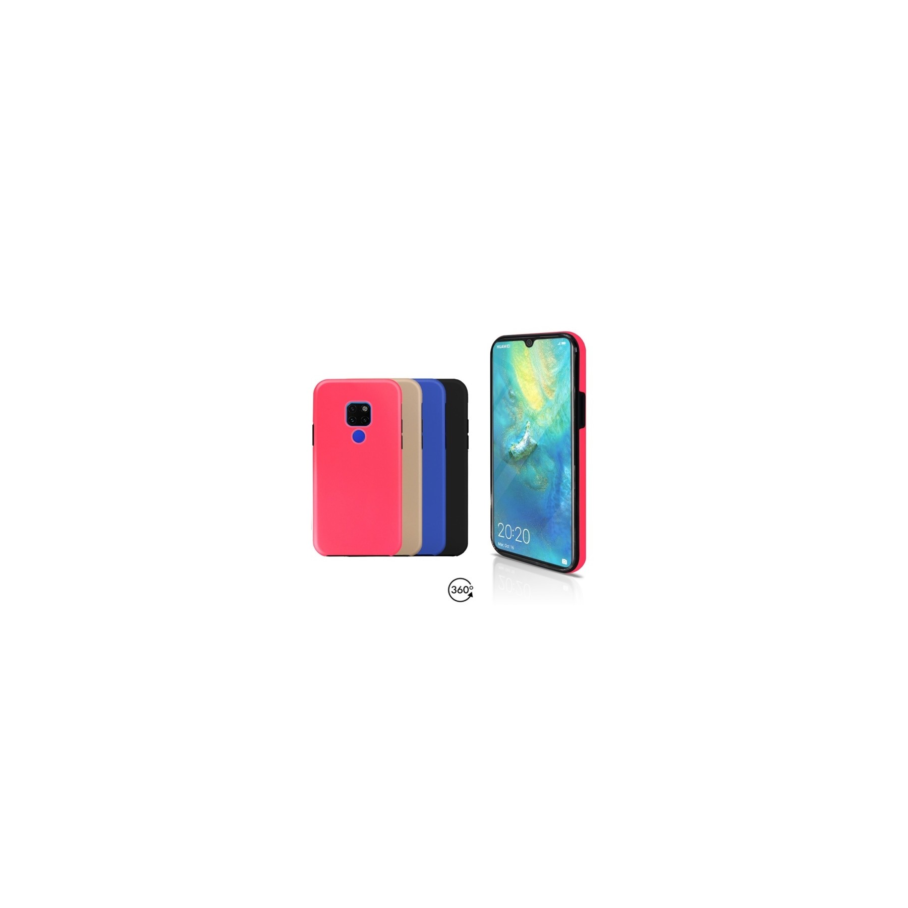 Funda Doble Huawei Mate 20 Silicona Delantera y Trasera 360 - 4 Colores