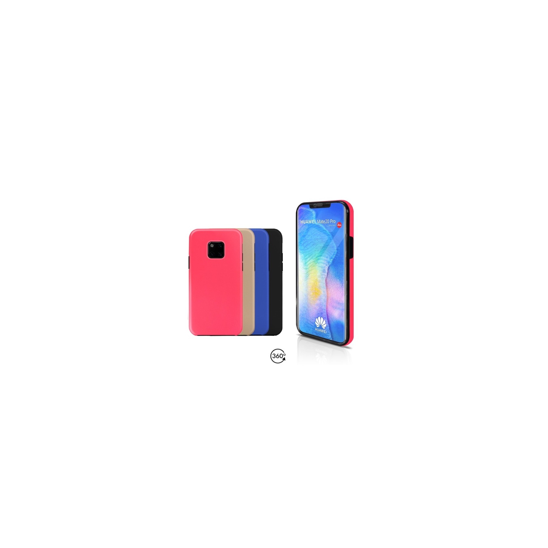 Funda Doble Huawei Mate 20 PRO Silicona Delantera y Trasera 360 - 4 Colores