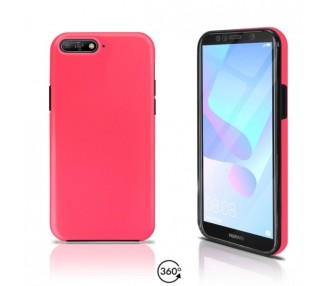 Funda Doble Huawei Y6 2018 Silicona Delantera y Trasera 360 - 4 Colores