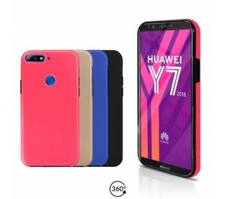 Funda Doble Huawei Y7 2018 Silicona Delantera y Trasera 360 - 4 Colores