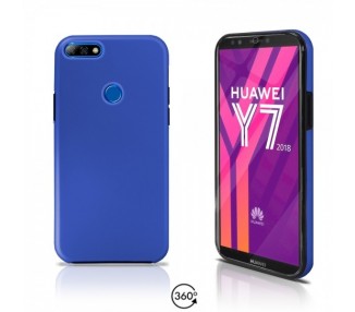 Funda Doble Huawei Y7 2018 Silicona Delantera y Trasera 360 - 4 Colores