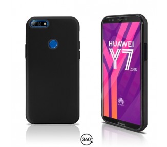 Funda Doble Huawei Y7 2018 Silicona Delantera y Trasera 360 - 4 Colores