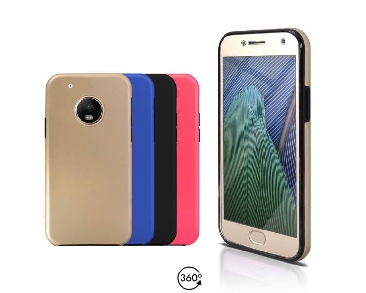 Funda Doble Motorola G5 PLUS Silicona Delantera y Trasera 360 - 4 Colores