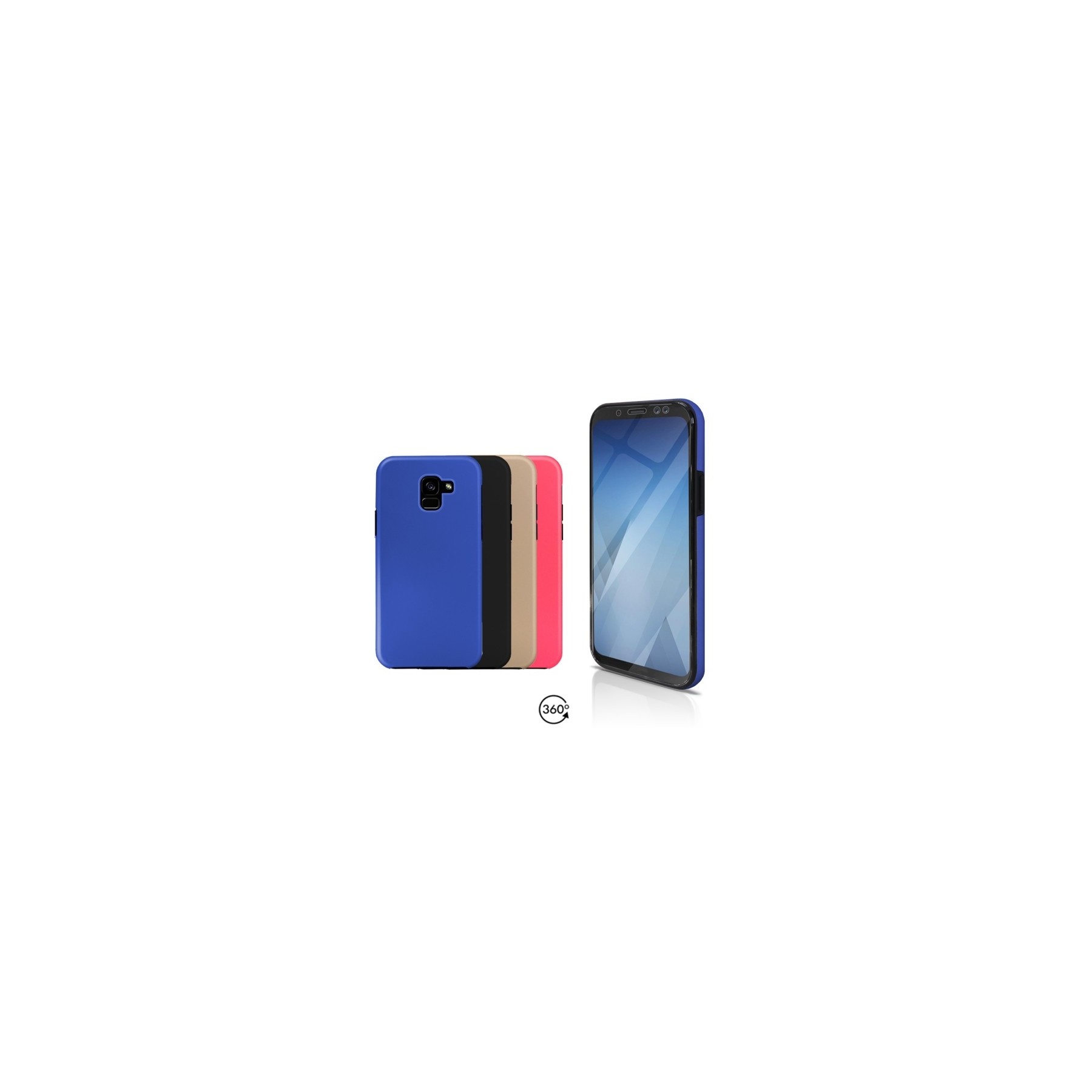 Funda Doble Samsung Galaxy A5 2018 Silicona Delantera y Trasera 360 - 4 Colores