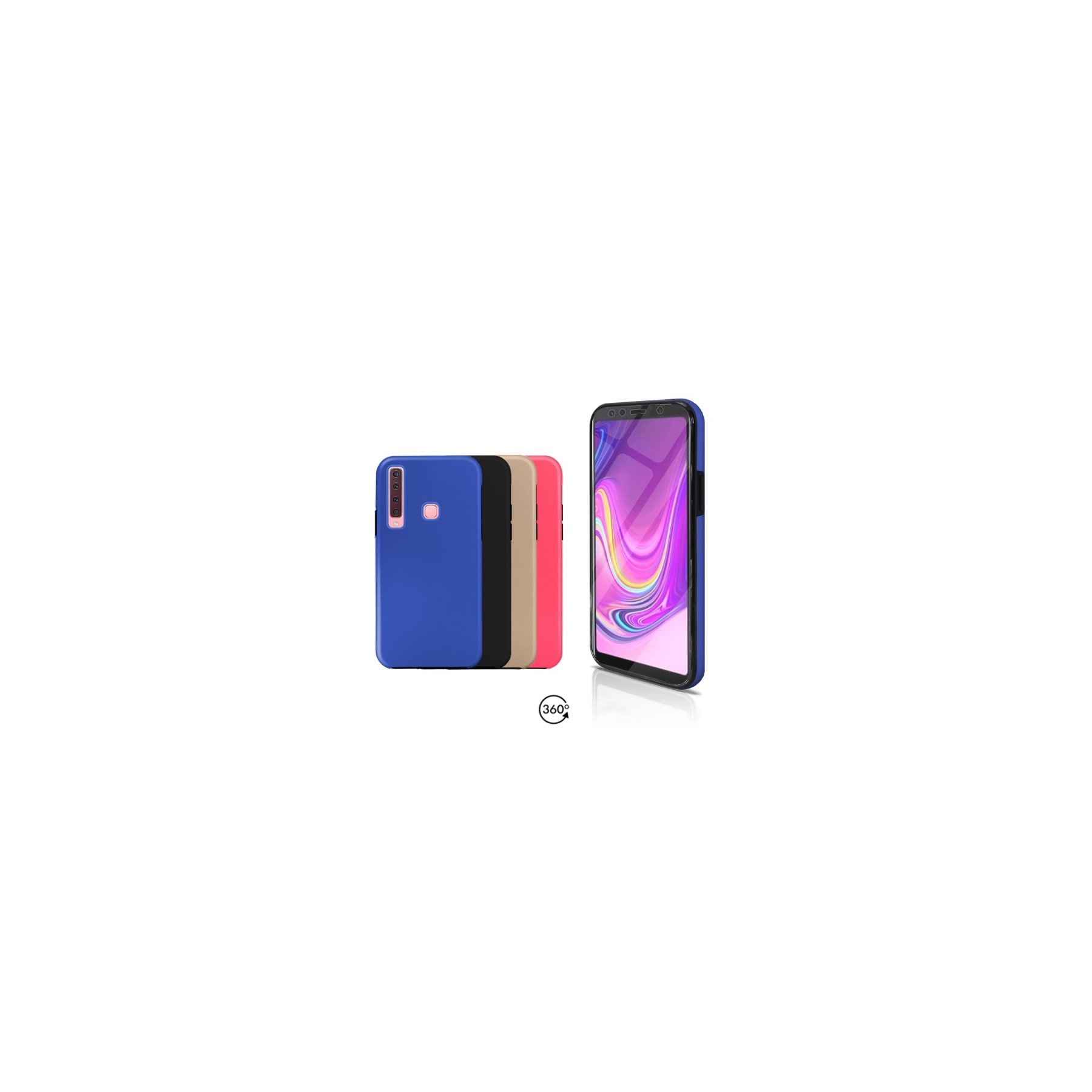 Funda Doble Samsung Galaxy A9 2018 Silicona Delantera y Trasera 360 - 4 Colores