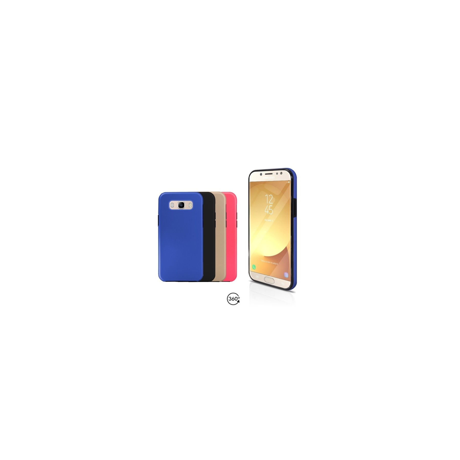 Funda Doble Samsung Galaxy J7 2016 Silicona Delantera y Trasera 360 - 4 Colores