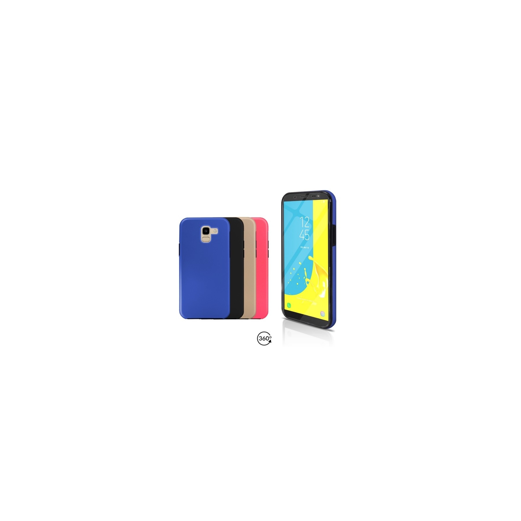 Funda Doble Samsung Galaxy J6 2018 Silicona Delantera y Trasera 360 - 4 Colores