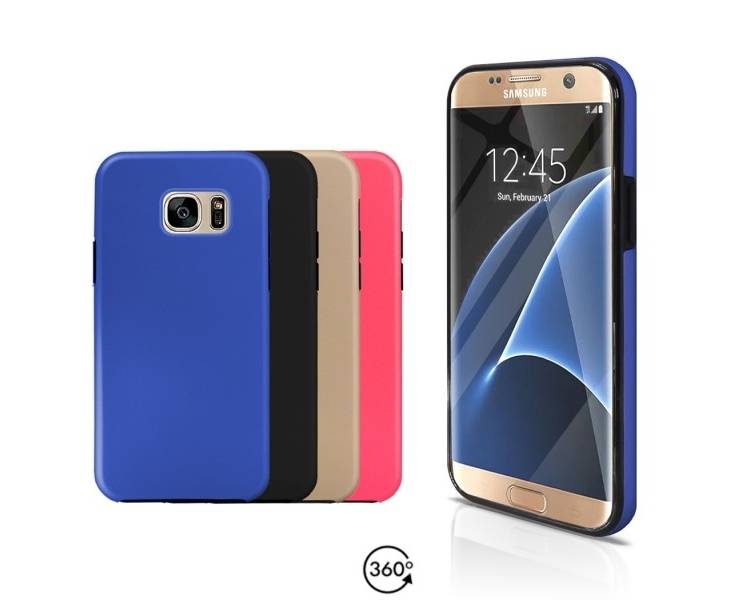 Funda Doble Samsung Galaxy S7 EDGE Silicona Delantera y Trasera 360 - 4 Colores