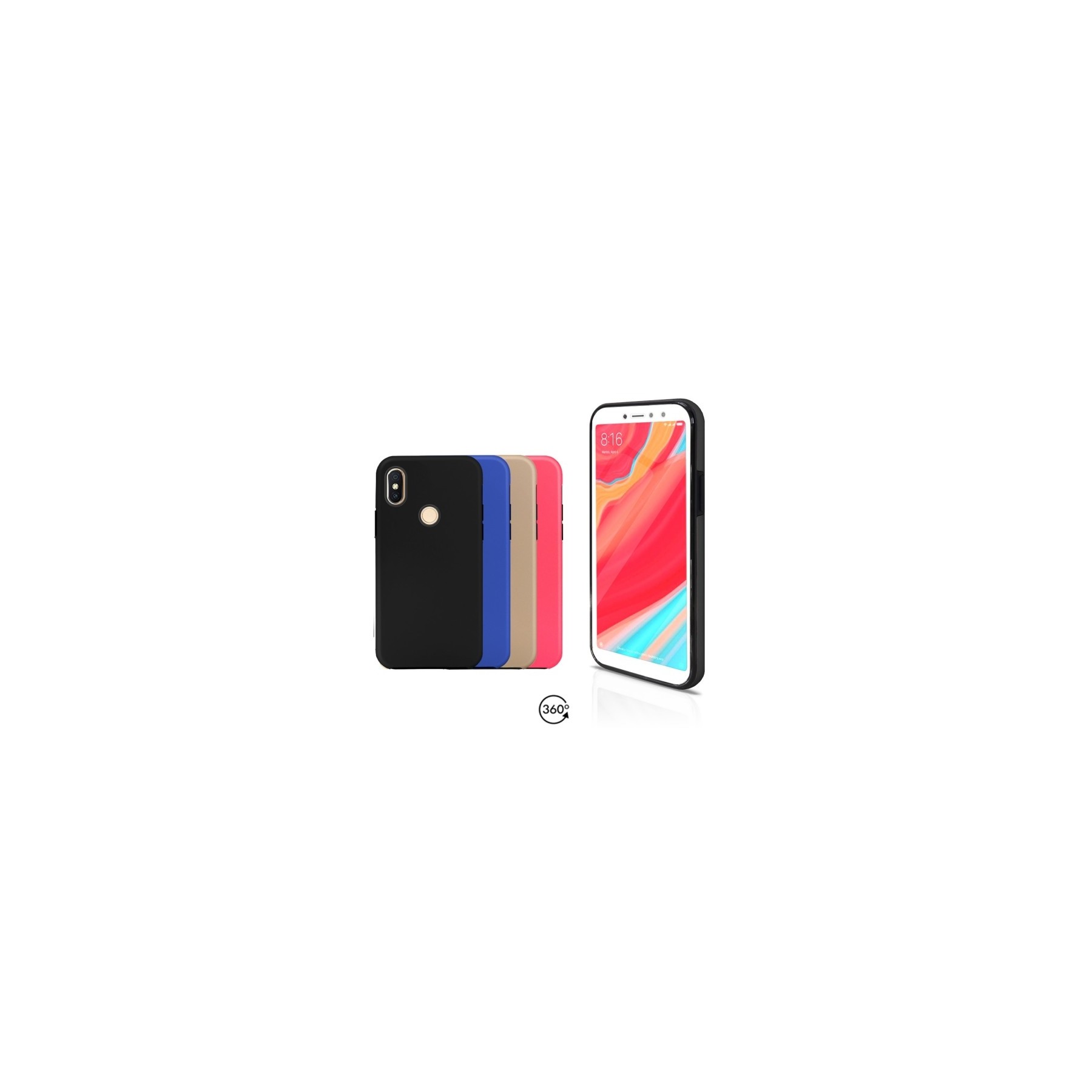 Funda Doble Xiaomi Redmi S2 Silicona Delantera y Trasera 360 - 4 Colores