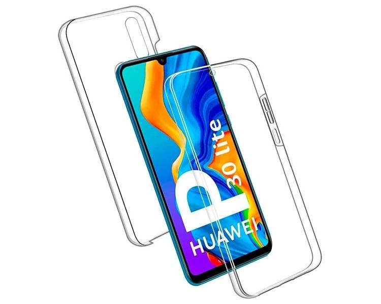 Funda Doble Huawei P30 Lite Silicona Transparente Delantera y Trasera