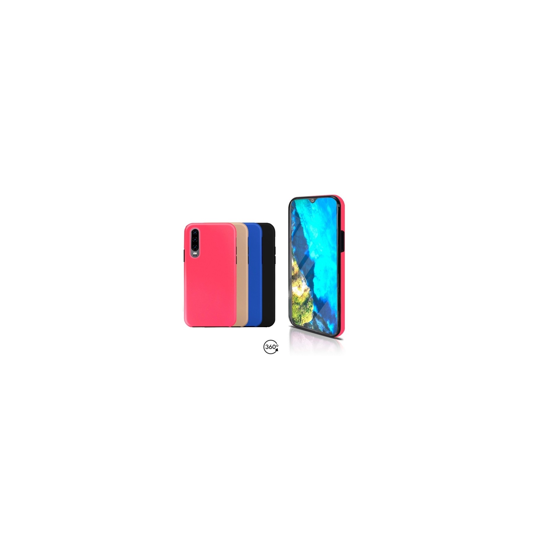 Funda Doble Huawei P30 Silicona Delantera y Trasera - 4 Colores