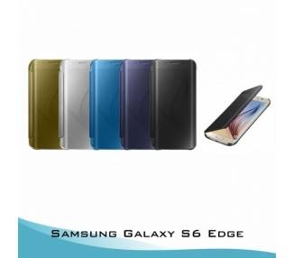 Funda Flip Cover Samsung Galaxy S6 Edge Clear View - 6 Colores