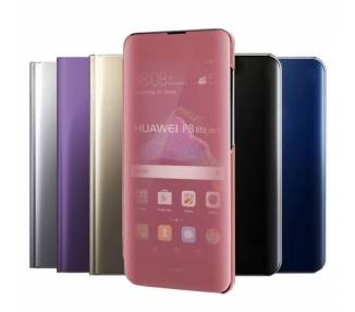 Funda Flip con Stand Huawei P8 Lite 2017 Clear View - 6 Colores