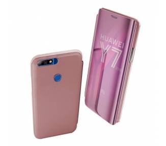 Funda Flip con Stand Huawei Y7 2018 / Honor 7C Clear View - 6 Colores