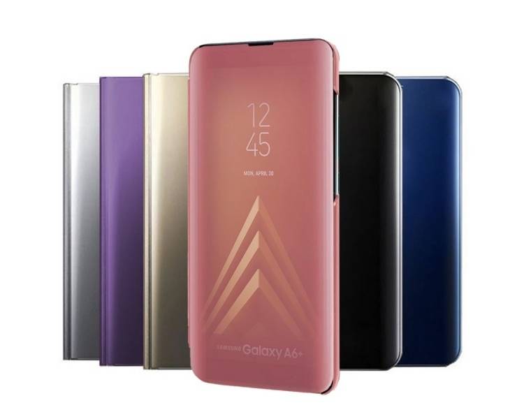 Funda Flip con Stand Samsung Galaxy A6 Plus 2018 Clear View - 6 Colores