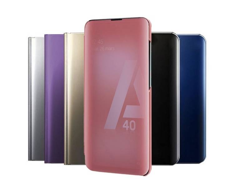 Funda Flip con Stand Samsung Galaxy A40 Clear View - 6 Colores