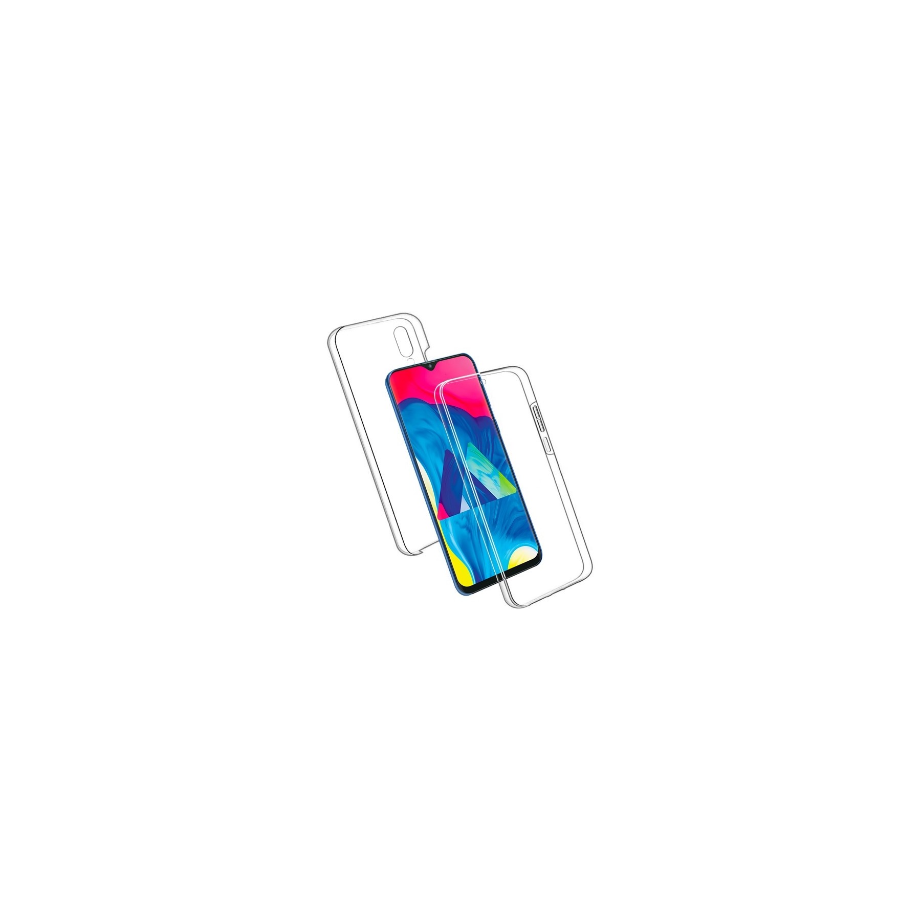Funda Doble Samsung Galaxy M10 Silicona Transparente Delantera y Trasera