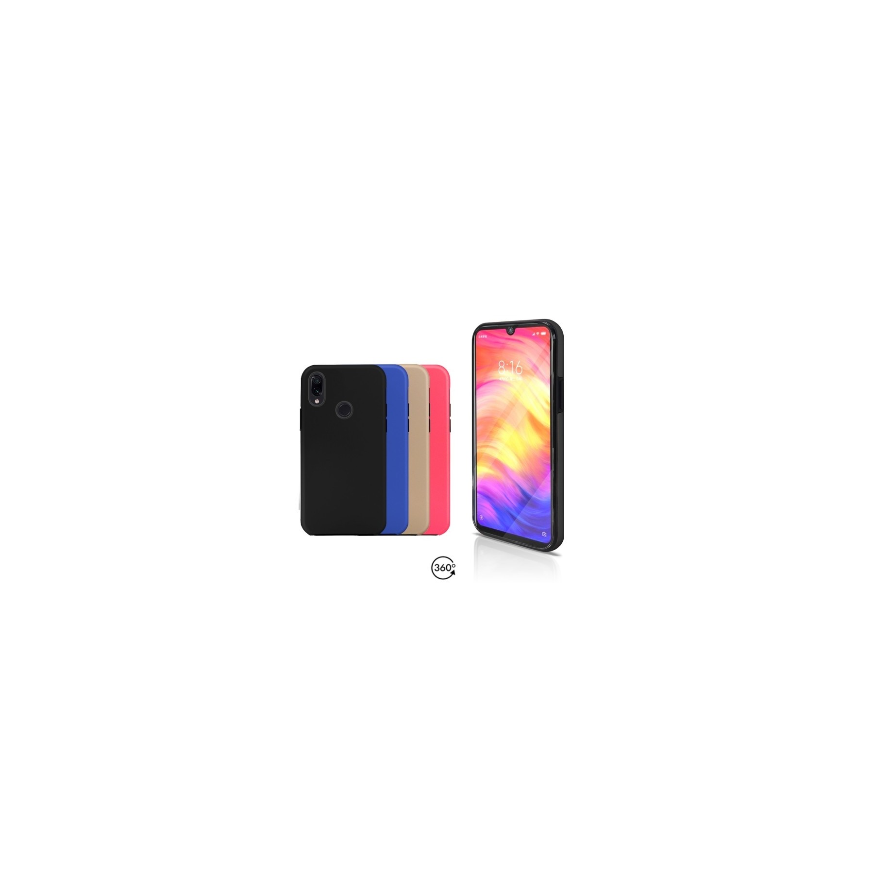 Funda Doble Xiaomi Redmi Note 7 Silicona Delantera y Trasera - 4 Colores