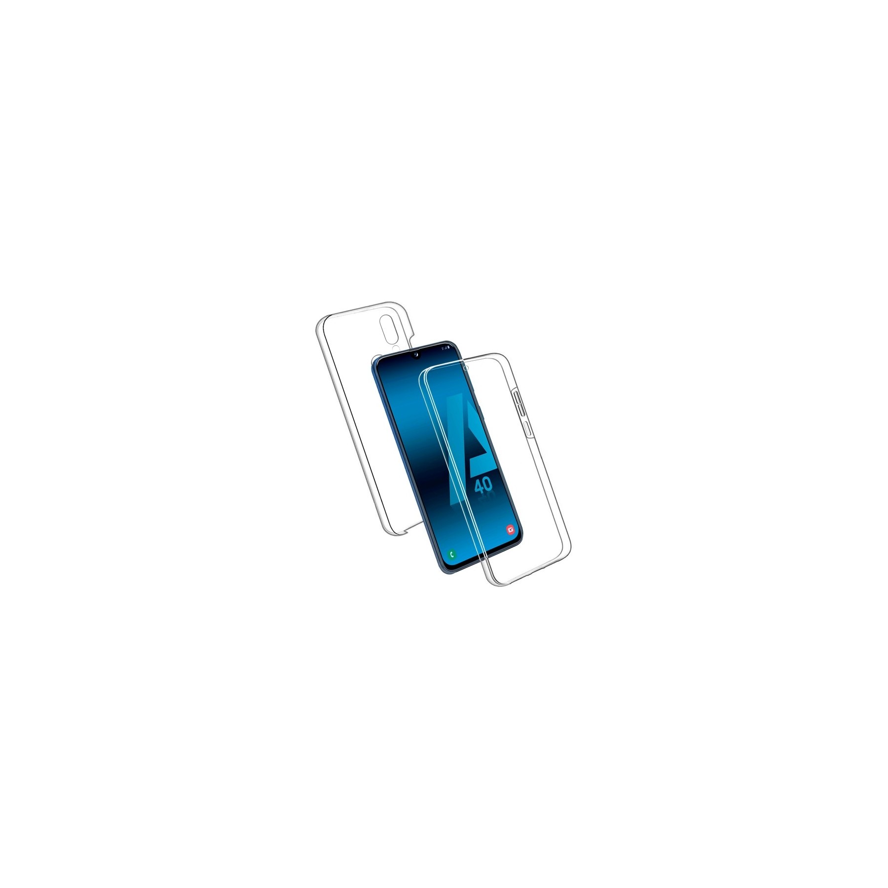 Funda Doble Samsung Galaxy A40 Silicona Transparente Delantera y Trasera