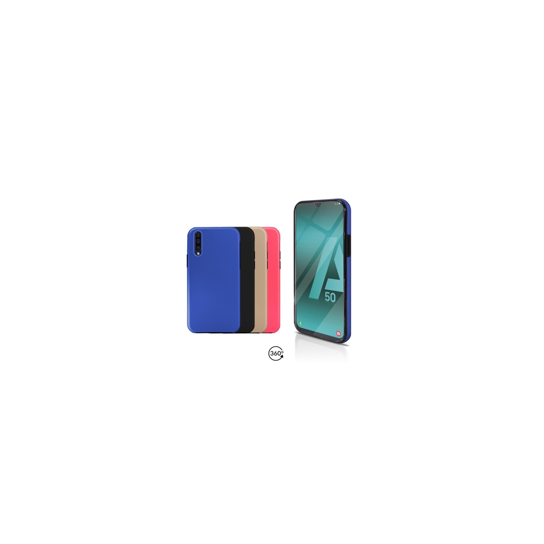Funda Doble Samsung Galaxy A50 Silicona Delantera y Trasera - 4 Colores